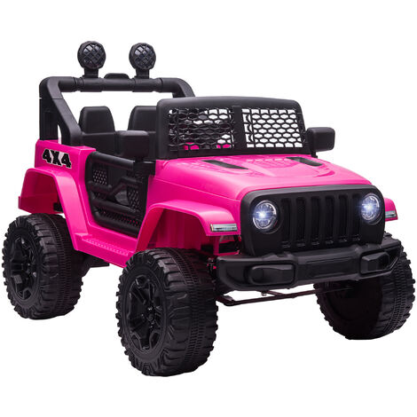 HOMCOM 12V Kids Electric Ride On Car Truck Off-road Toy with Parental Remote Pink