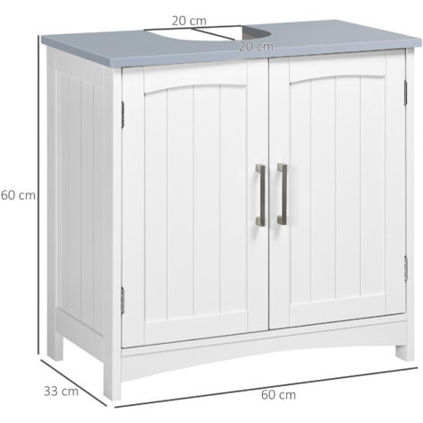 kleankin Pedestal Under Sink Cabinet, Bathroom Storage Vanity Unit, White