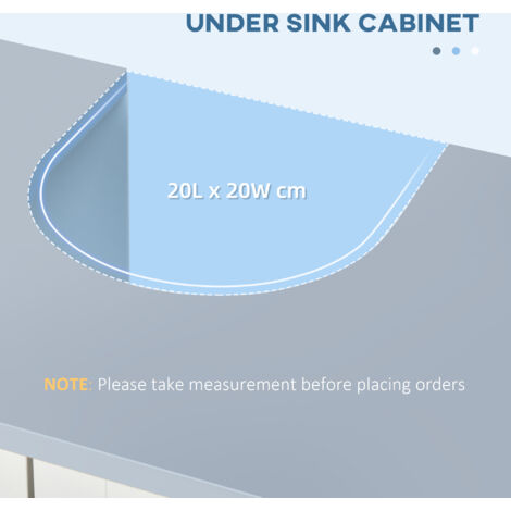 kleankin Pedestal Under Sink Cabinet, Bathroom Storage Vanity Unit, White
