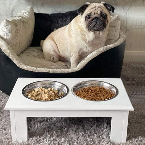 PawHut Double Stainless Steel Heavy Duty Dog Food Bowl Elevated Pet Feeding  Station 17 inches