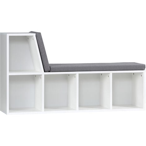 HOMCOM  2 Tier Bookcase w/ Removable Cushions Storage Cabinet for Living Room