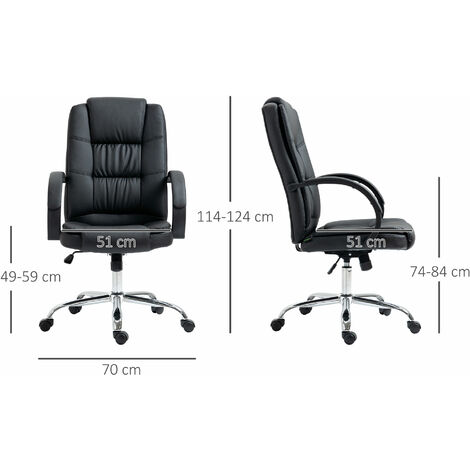Vinsetto PU Leather Executive Office Chair High Back Height Adjustable Desk Chair Black