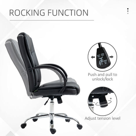 Vinsetto PU Leather Executive Office Chair High Back Height Adjustable Desk Chair Black