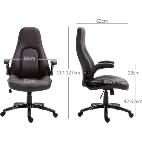 Vinsetto High Back Office Chair Adjustable Height Swivel Chair w/ Tilt Function