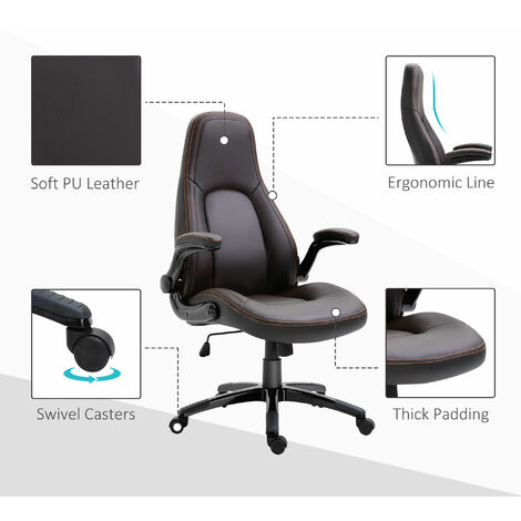 Vinsetto High Back Office Chair Adjustable Height Swivel Chair w/ Tilt Function