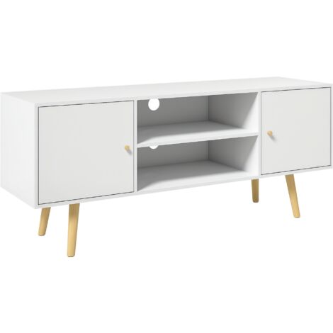 HOMCOM TV Unit Cabinet for TVs up to 55 Inches W/ Shelves and Cupboards, White (1/5)