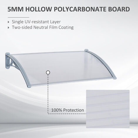 Outsunny Door Awning Canopy Front Window Shade for Porch Patio 140cm x 70cm