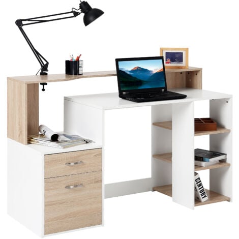 Homcom Wooden Computer Desk Pc Table, Small Computer Desk With Shelf For Printer