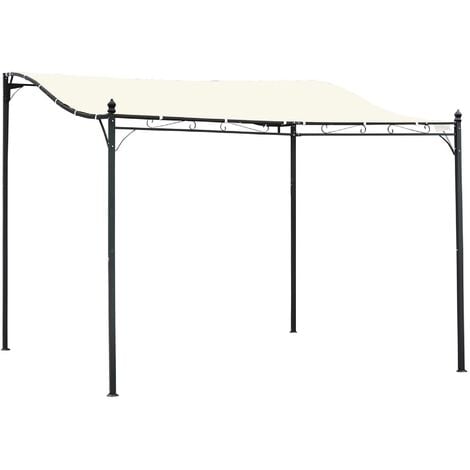 Outsunny 3 x 3M Wall Mounted Awning Free Stand Canopy Shade Garden Porch Pergola Cream