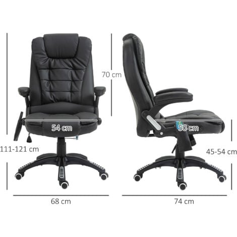Home Furniture Chairs Homcom HOMCOM Vibrating Massage Heat PU Leather  Office Chair w/ RC Beige Swivel Wheel 