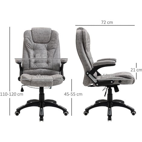 Vinsetto High Back Home Office Chair Swivel Fabric Desk Chair Grey