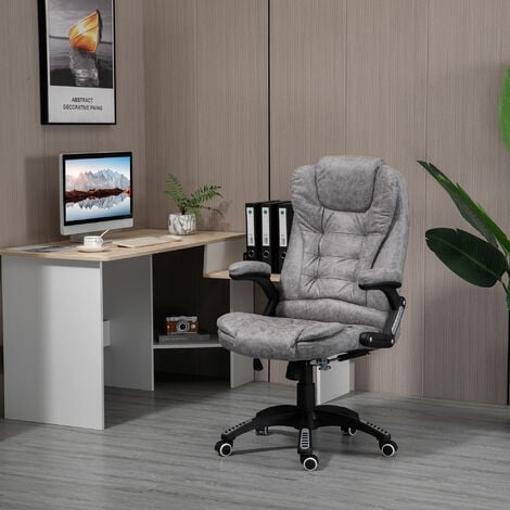 Vinsetto High Back Home Office Chair Swivel Fabric Desk Chair Grey