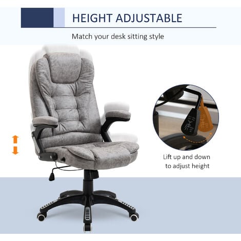Vinsetto High Back Home Office Chair Swivel Fabric Desk Chair Grey