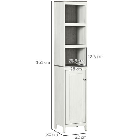 kleankin Modern Bathroom Sink Cabinet, Under Sink Storage Cabinet with Double Doors and Adjustable Shelf, Bathroom Vanity, White