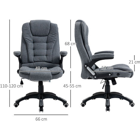 Vinsetto High Back Home Office Chair Swivel Microfibre Fabric Desk Chair Dark Grey