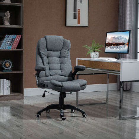 Vinsetto High Back Home Office Chair Swivel Microfibre Fabric Desk Chair Dark Grey
