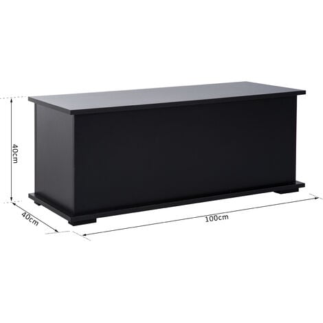 Storage Box Chest With Lid Ottoman Storage Keepsake Cabinet Chipboard Black