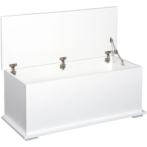 Storage Box Chest With Lid Ottoman Storage Keepsake Cabinet Chipboard White