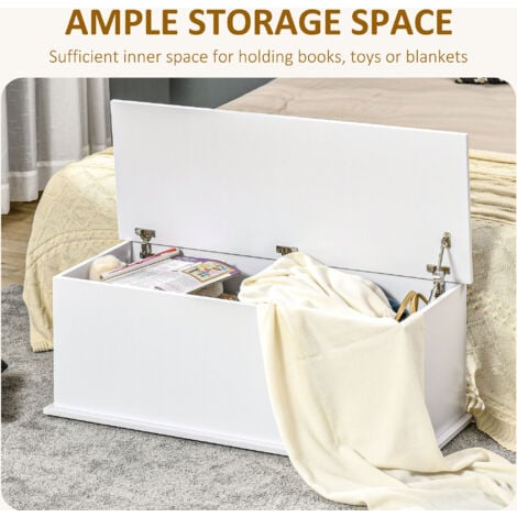 Storage Box Chest With Lid Ottoman Storage Keepsake Cabinet Chipboard White