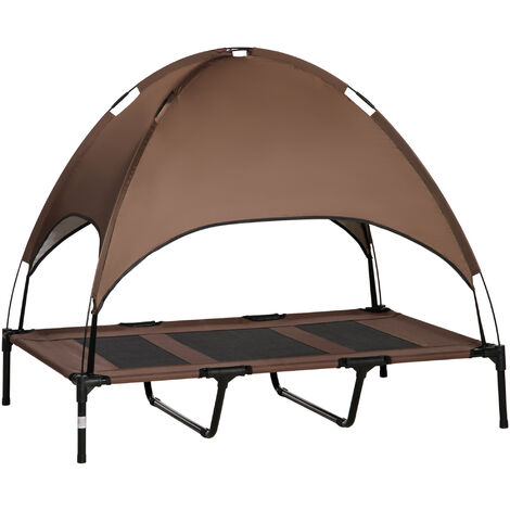PawHut Raised Dog Bed Waterproof Elevated Pet Cot for Medium Dogs 76 x 61 x 73cm Coffee