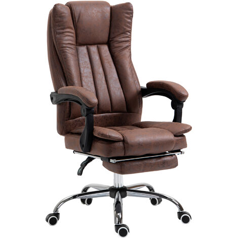 Vinsetto Executive Office Chair Computer Desk Chair for Home w/ Footrest Brown
