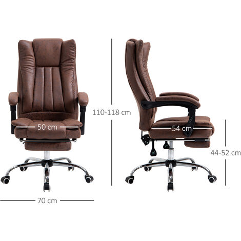 Vinsetto Executive Office Chair Computer Desk Chair for Home w/ Footrest Brown