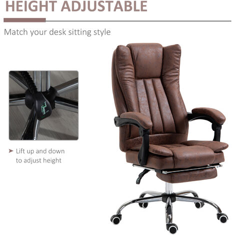 Vinsetto Executive Office Chair Computer Desk Chair for Home w/ Footrest Brown
