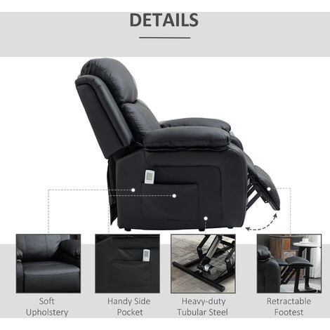 HOMCOM Riser and Recliner Chair Power Lift Reclining Chair with Remote ...