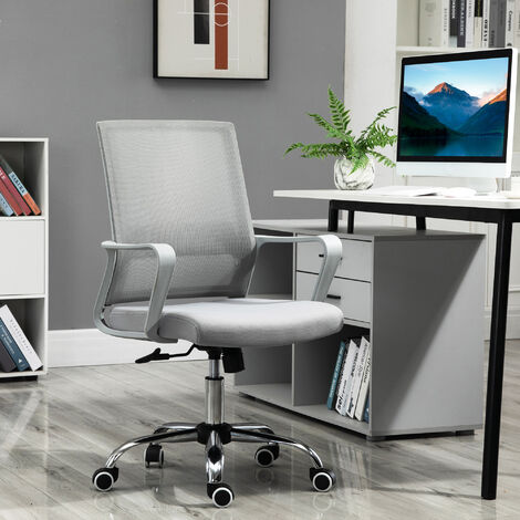 Vinsetto Ergonomic Office Chair Adjustable Height Breathable Mesh Swivel Grey
