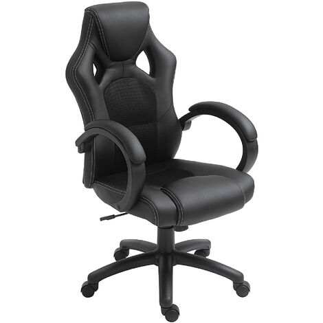 Vinsetto Racing Gaming Chair Swivel Home Office Gamer Chair with Wheels Black (1/5)