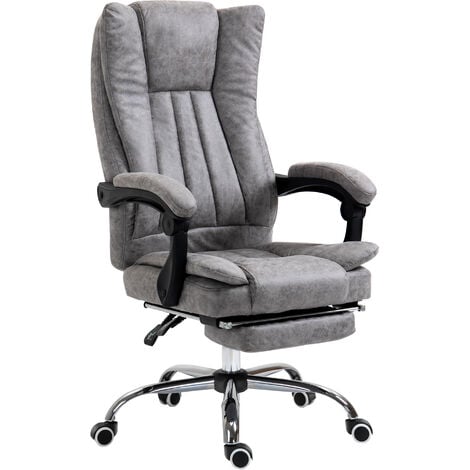 Vinsetto Executive Office Chair Computer Desk Chair for Home w/ Footrest Grey
