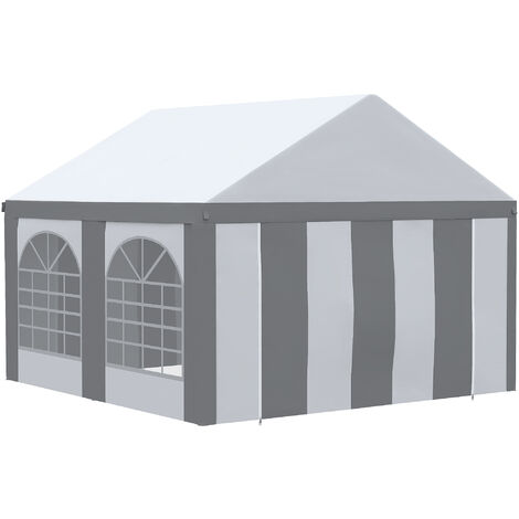 Outsunny Party Tent, Marquee Gazebo with Sides, Windows and Double Doors 4 x 4m