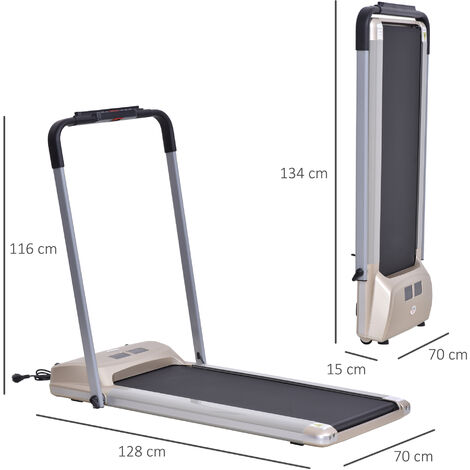 HOMCOM Folding Treadmill, 1-10km/h Electric Running Machine w/ LCD Monitor