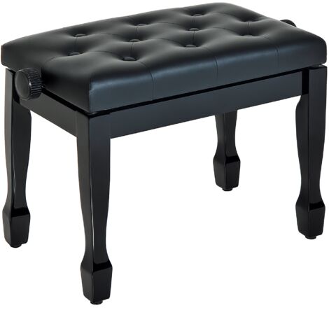HOMCOM Faux Leather Piano Stool Height Adjustable Seat Keyboard Bench Black