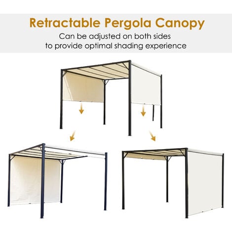 Outsunny 3 x 3(m) Pergola Metal Gazebo Outdoor Sun Shade Shelter Canopy