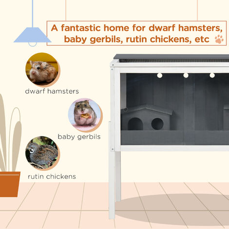 Shelf Builder For Multi Pet Hamster Cages Reference: Pawhut Wooden Hamster Cage For Dwarf Hamsters Gerbils Rutin Chicken