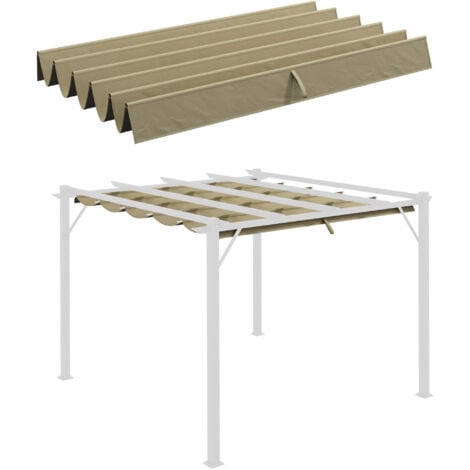 Outsunny Pergola Shade Cover Replacement Canopy for 3 x 3(m) Pergola Tan
