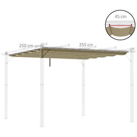 Outsunny Pergola Shade Cover Replacement Canopy for 3 x 3(m) Pergola Tan