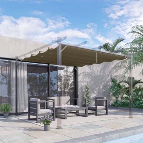 Outsunny Pergola Shade Cover Replacement Canopy for 3 x 3(m) Pergola Tan