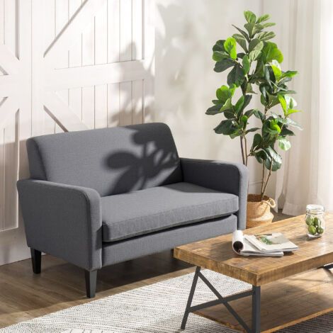 HOMCOM Linen Modern-Curved 2-Seat Sofa ...