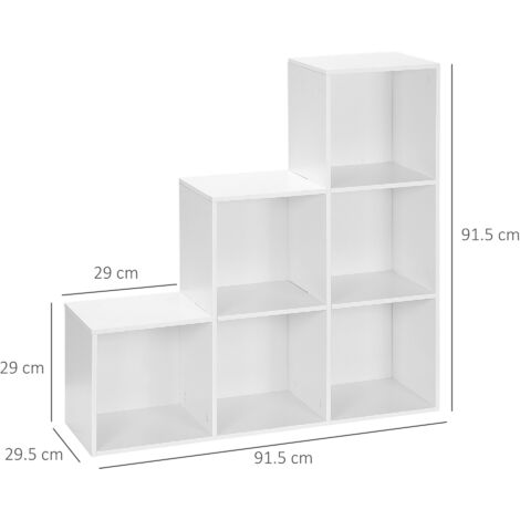 HOMCOM Storage Cabinet with 6 Cubes Closet Organiser with 3-Tier Shelf, White