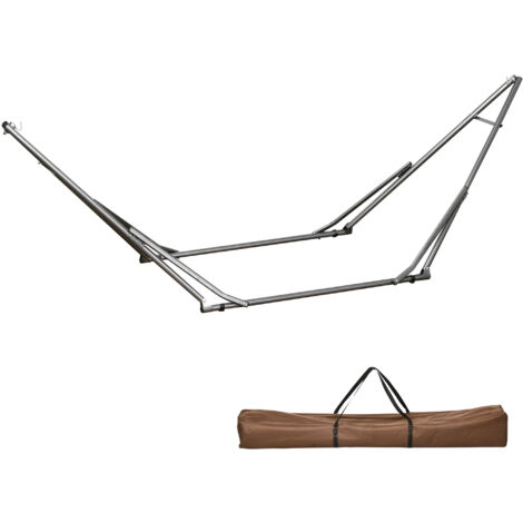 Outsunny Foldable Hammock Stand, 2 in 1 Hammock Net Stand & Clothes Drying Rack