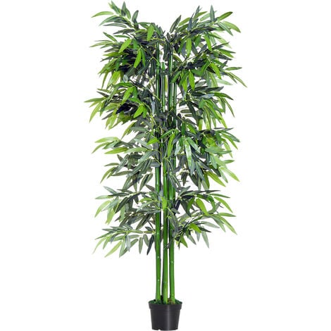 Outsunny Artificial Bamboo Tree Plant Greenary for Home or Office In a Pot 1.8M