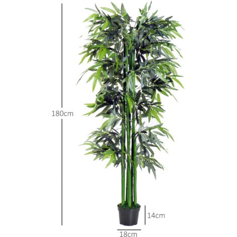 Outsunny Artificial Bamboo Tree Plant  Greenary In a Pot 1.8M for Home or Office