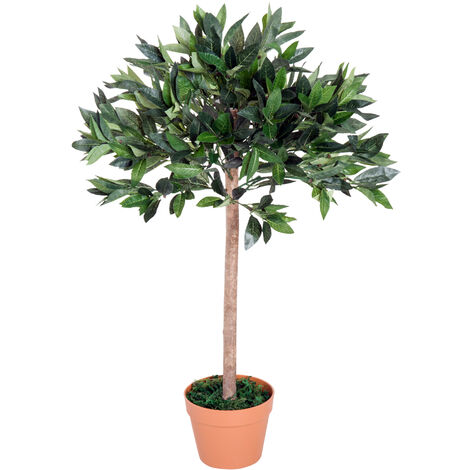 Outsunny Artificial Olive Tree Plant Greenary for Home or Office In an Orange Pot 90 cm