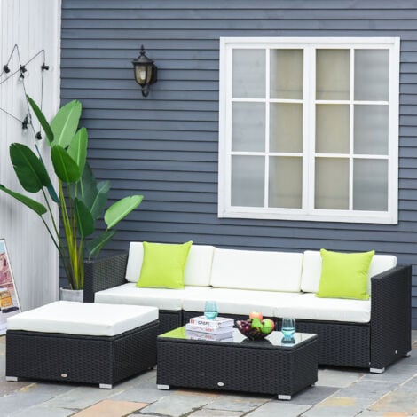 dowd 5 piece rattan sectional