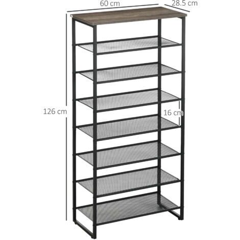 HOMCOM Shoe Rack, 8-tier Shoe Storage Shelf for 21-24 Pair Shoes for Entryway