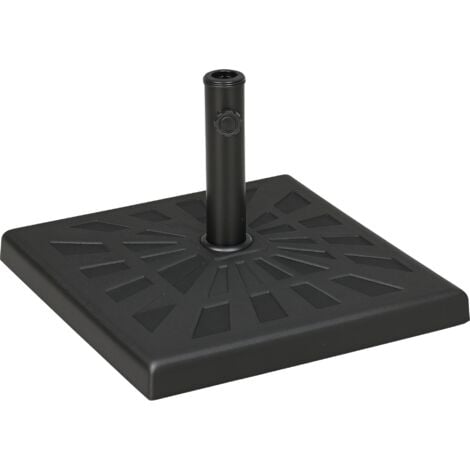 Outsunny 19kg Square Resin Garden Parasol Base for Poles of 32mm, 38mm, 48mm