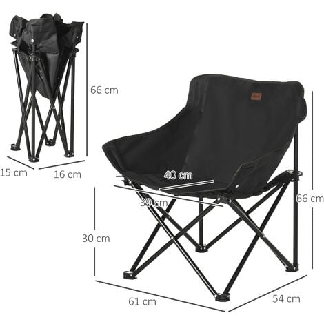 Outsunny Folding Camping Chair with Carrying Bag and Storage