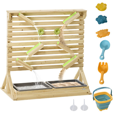 Outsunny Kids Running Water Playset w/ Sink Toys, Water Carts, Tracks